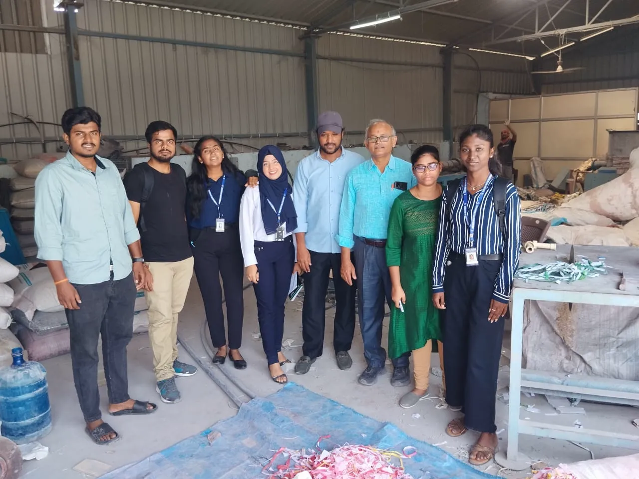 SSIM students and faculty on a field visit inside a production facility