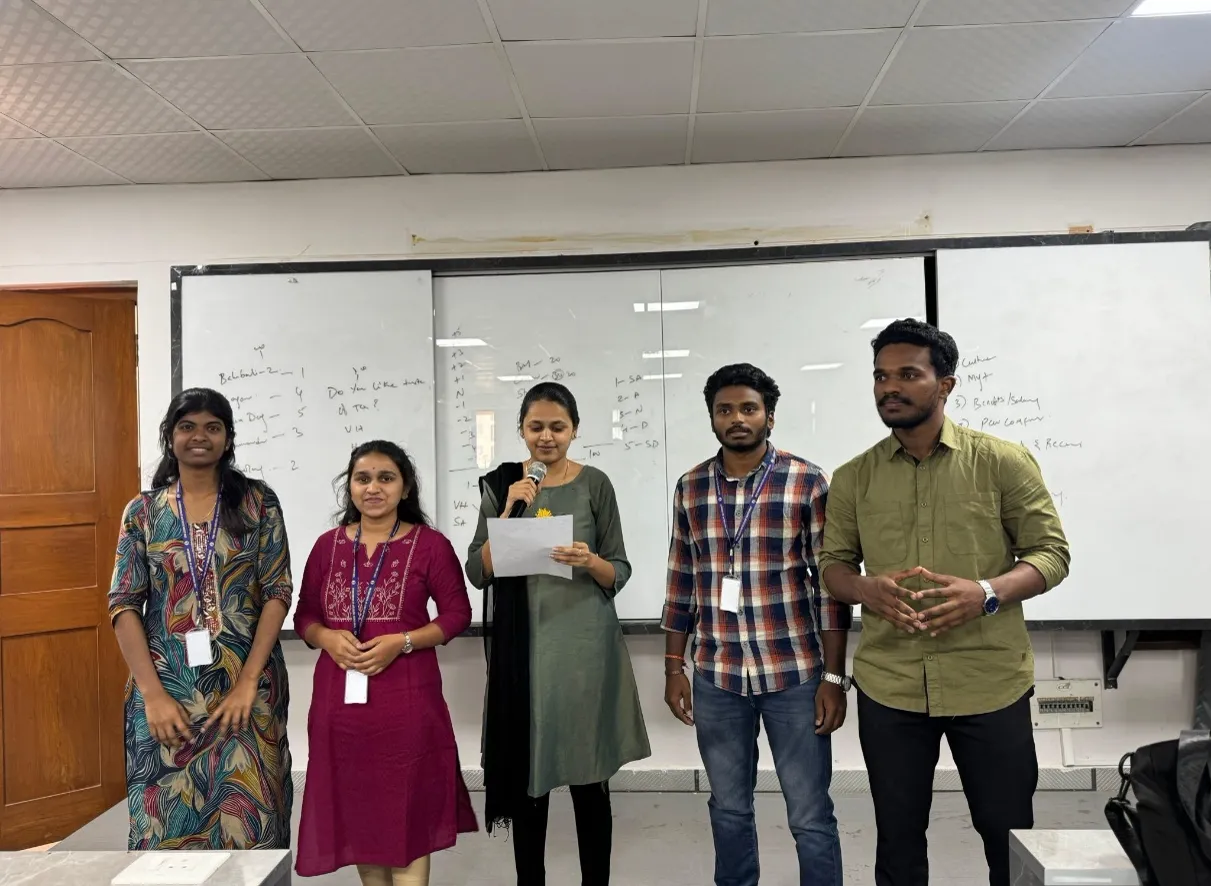 Group of SSIM students performing a role play exercise before the class