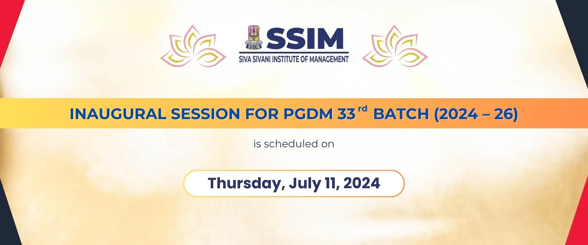 Inaugural Session for PGDM 33rd Batch (2024 – 26)